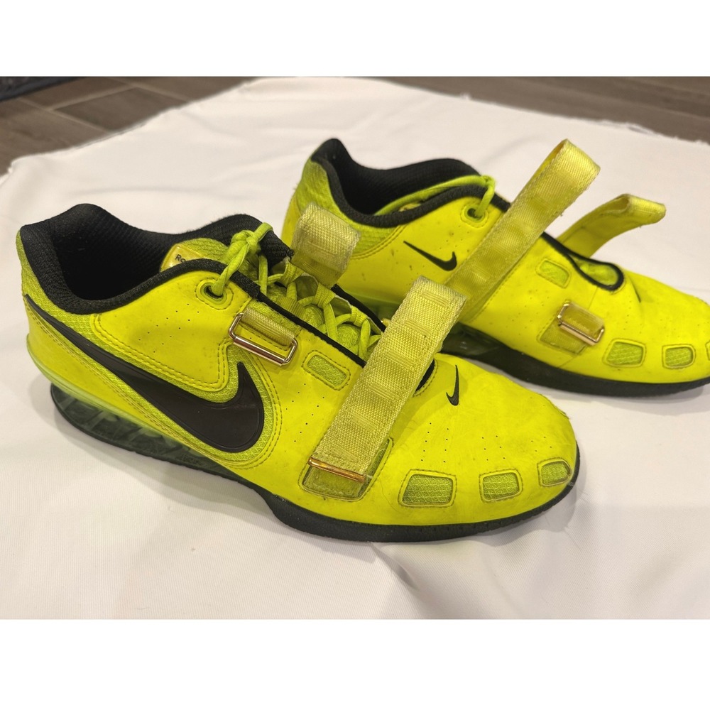 Nike Romaleos 2 Weightlifting Shoes Mens Volt Yellow Black Good Condition - Picture 2 of 10